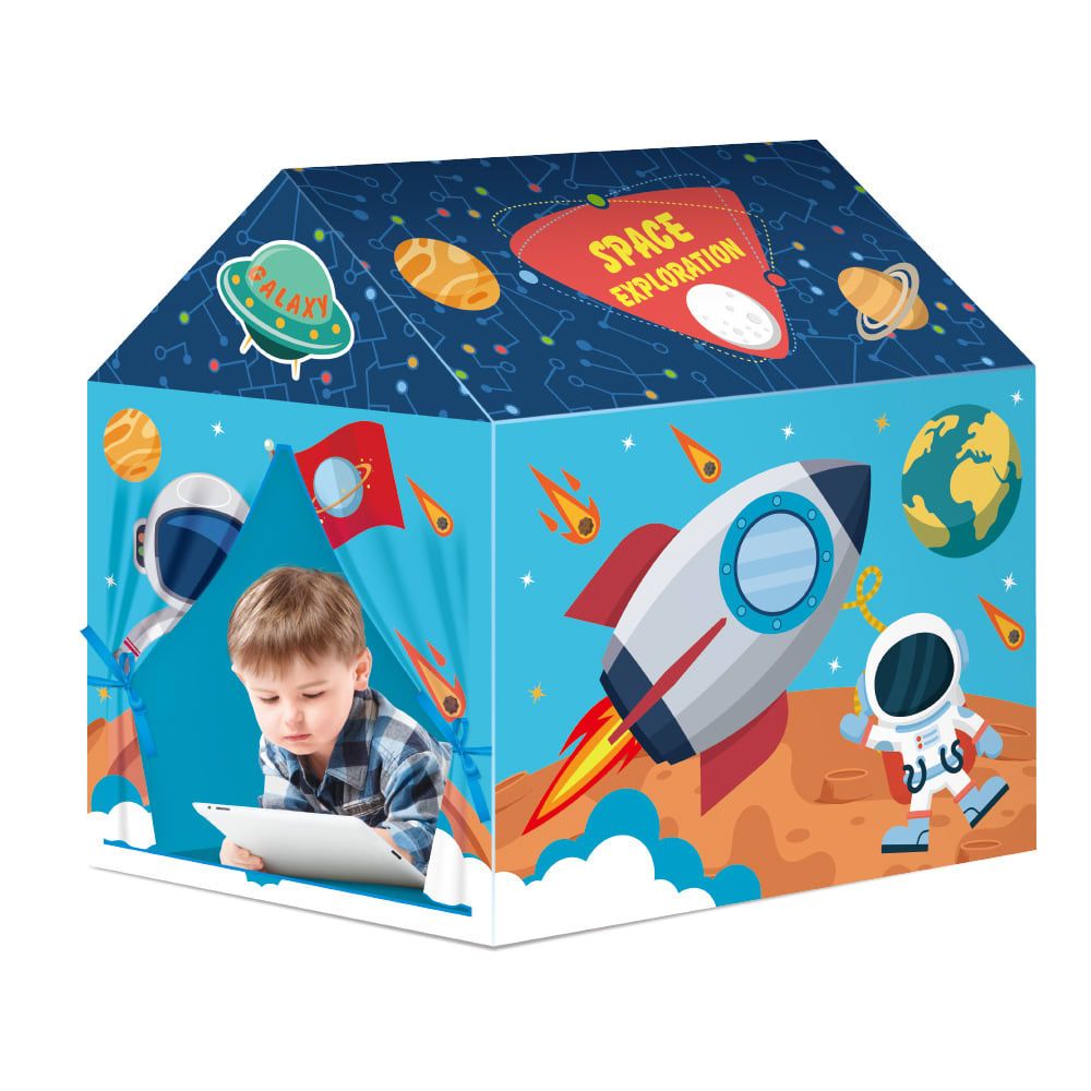 Kids Play Tent Theme House for Indoor Outdoor Fun, Space Princess Ocean Design with Ball Pit, Perfect for Toddlers and Family Camping Adventures as a Creative Holiday Gift (Ocean3, Blue)