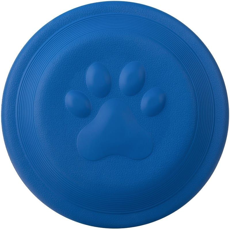 Soft Durable Dog Frisbee for Fetch, Tug, and Water Play – Non-Toxic Rubber Flying Disc with Paw Print Design, Perfect for Outdoor Training, Beach, and Pool Fun with Large, Medium, and Small Breeds (L, Orange)