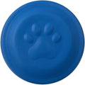 Soft Durable Dog Frisbee for Fetch, Tug, and Water Play – Non-Toxic Rubber Flying Disc with Paw Print Design, Perfect for Outdoor Training, Beach, and Pool Fun with Large, Medium, and Small Breeds (S, Blue)