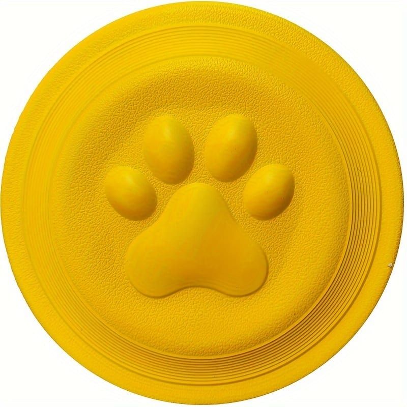 Soft Durable Dog Frisbee for Fetch, Tug, and Water Play – Non-Toxic Rubber Flying Disc with Paw Print Design, Perfect for Outdoor Training, Beach, and Pool Fun with Large, Medium, and Small Breeds (S, Blue)