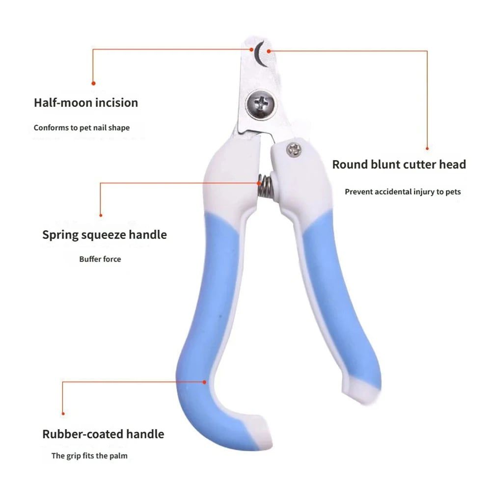 Professional Pet Nail Clipper Set with Safety Guard, Designed for Easy and Stress-Free Claw Trimming at Home, Suitable for Cats and Dogs of All Sizes (L, Blue)