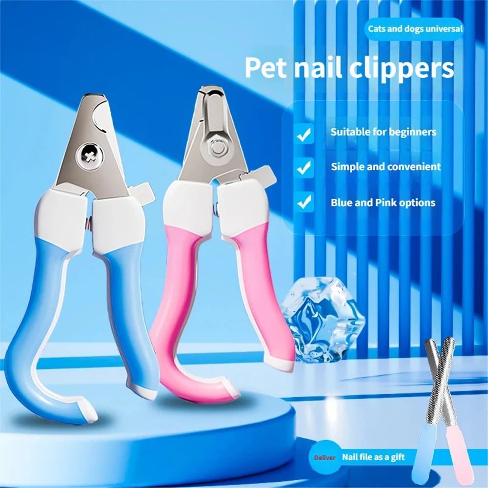 Professional Pet Nail Clipper Set with Safety Guard, Designed for Easy and Stress-Free Claw Trimming at Home, Suitable for Cats and Dogs of All Sizes (S, Blue)