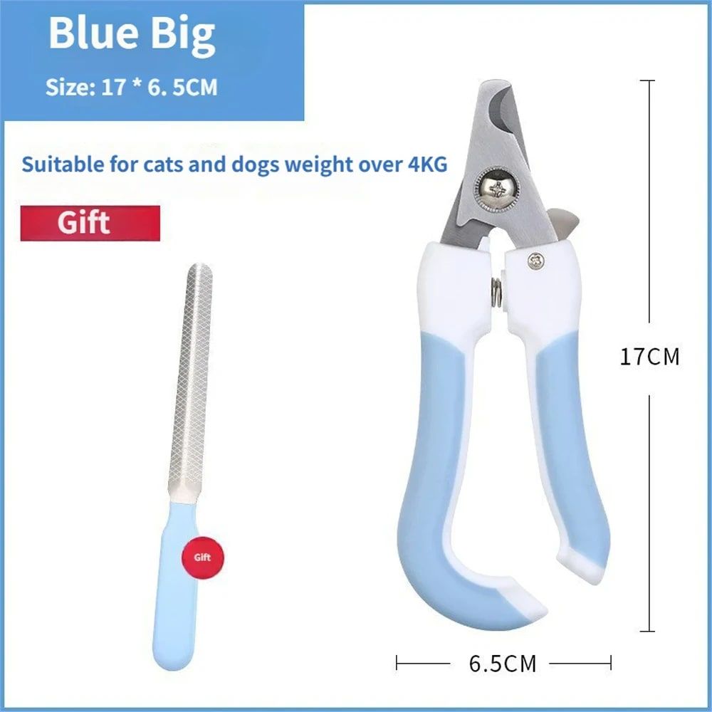 Professional Pet Nail Clipper Set with Safety Guard, Designed for Easy and Stress-Free Claw Trimming at Home, Suitable for Cats and Dogs of All Sizes (S, Blue)