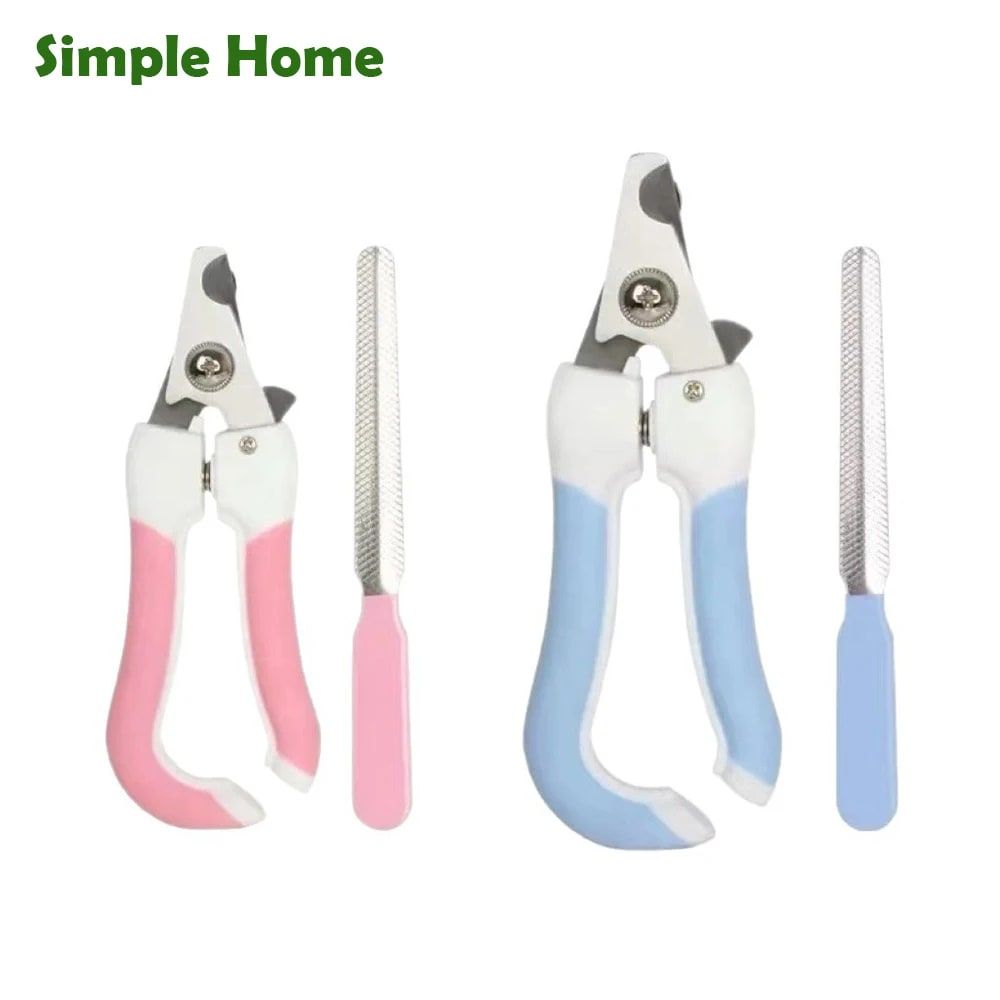 Professional Pet Nail Clipper Set with Safety Guard, Designed for Easy and Stress-Free Claw Trimming at Home, Suitable for Cats and Dogs of All Sizes (S, Pink)