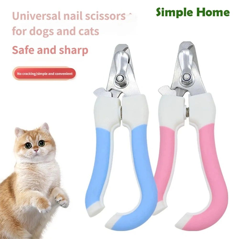Professional Pet Nail Clipper Set with Safety Guard, Designed for Easy and Stress-Free Claw Trimming at Home, Suitable for Cats and Dogs of All Sizes (S, Pink)