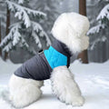 Winter Pet Dog Padded Vest with Waterproof Shell, Warm Fleece Lining, and Leash Attachment Ring for Outdoor Cold Weather Walks (L, Blue)