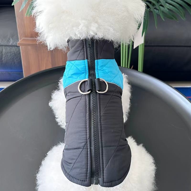 Winter Pet Dog Padded Vest with Waterproof Shell, Warm Fleece Lining, and Leash Attachment Ring for Outdoor Cold Weather Walks (M, Red)