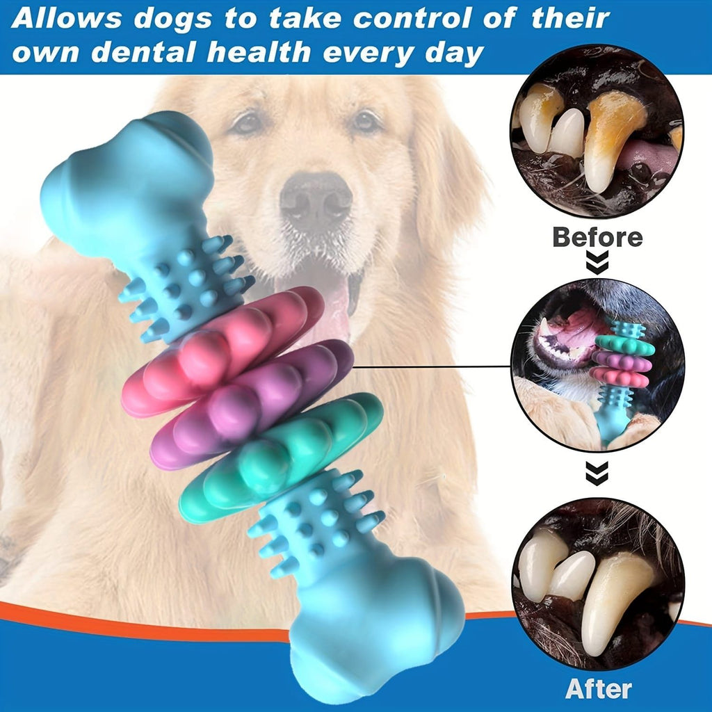 Durable Dog Chew Toy for Aggressive Chewers – Fun Bone-Shaped Dental Toy with Flower Ring Design, Ideal for Medium to Large Dogs, Great for Teeth Cleaning and Training Rewards (Pink)