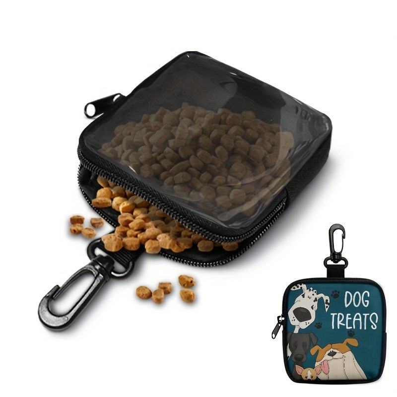 Durable Dog Treat Pouch with Transparent Window, Versatile Travel Organizer for Pet Snacks, Keys, and Small Essentials – Perfect for Outdoor Walks, Training, and Daily Use (A)