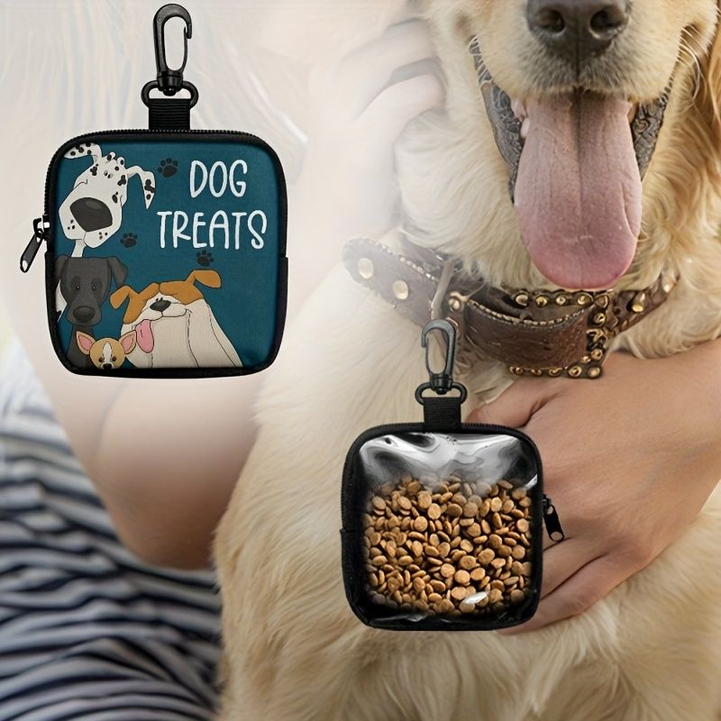 Durable Dog Treat Pouch with Transparent Window, Versatile Travel Organizer for Pet Snacks, Keys, and Small Essentials – Perfect for Outdoor Walks, Training, and Daily Use (B)