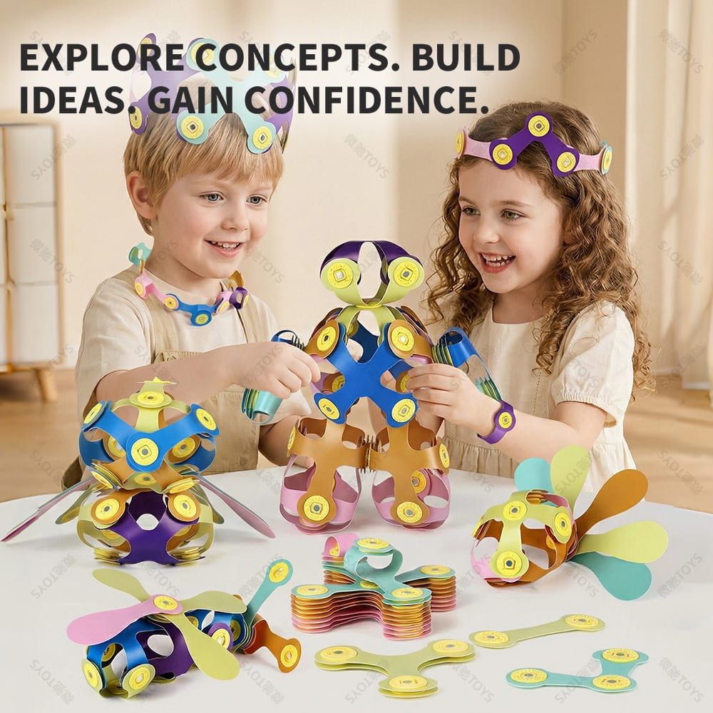 Kids 3D Soft Magnetic Building Tiles Toy Set, Creative DIY Puzzle Blocks for Ages 3+ - Develops Fine Motor Skills & Imagination, Ideal Birthday Gift for Girls, Home Play STEM Learning Kit (66PCS)