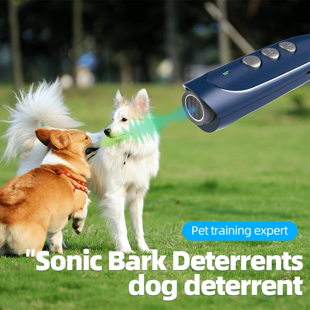 Handheld Ultrasonic Anti-Barking Training Device for Dogs, Safe and Humane Deterrent with LED Light, Indoor and Outdoor Use (Black)