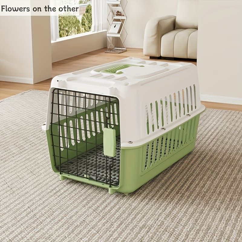 Portable Pet Carrier for Cats and Small Dogs, Airline-Approved Travel Kennel with Comfort Handle, Durable Recyclable PP Material, Compact Design for Indoor, Outdoor, and Air Travel (Cyan)