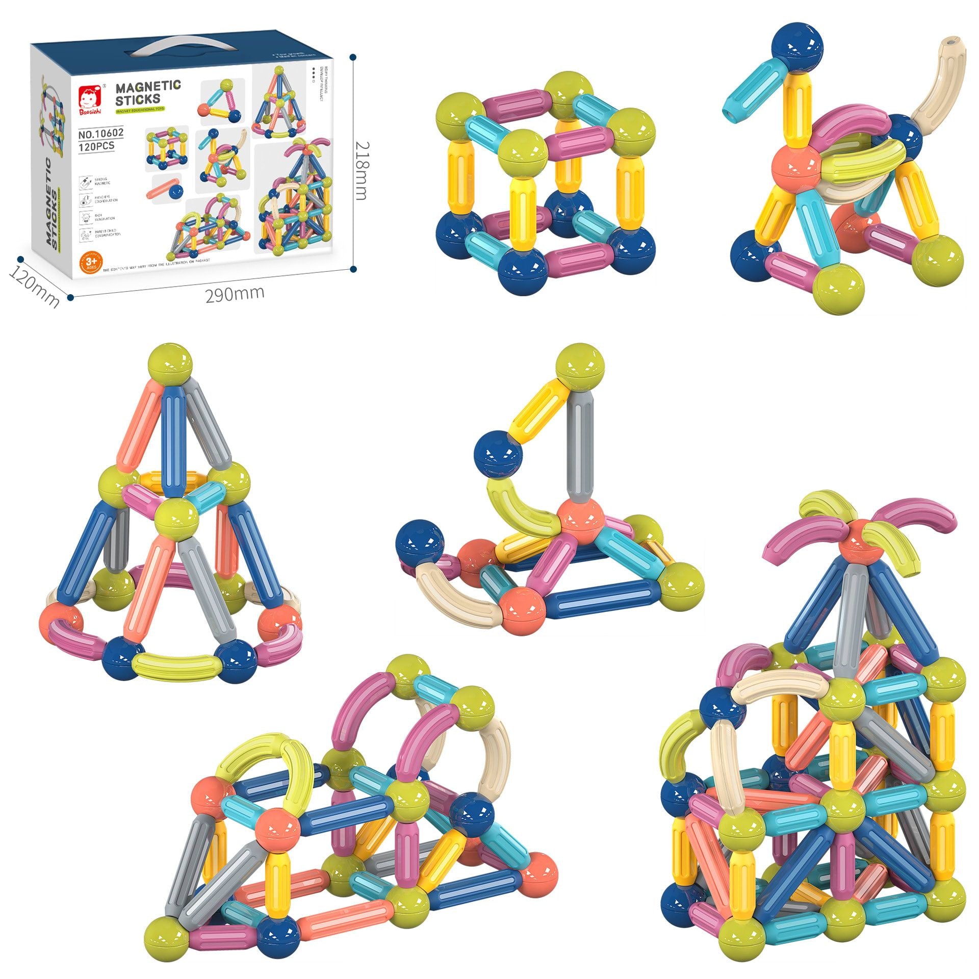 Magnetic Building Sticks and Balls Set for Kids Ages 3+ – Creative STEM Learning Toy for Spatial Thinking, Fine Motor Skills, and Early Education Gift with Storage Box (100PCS)