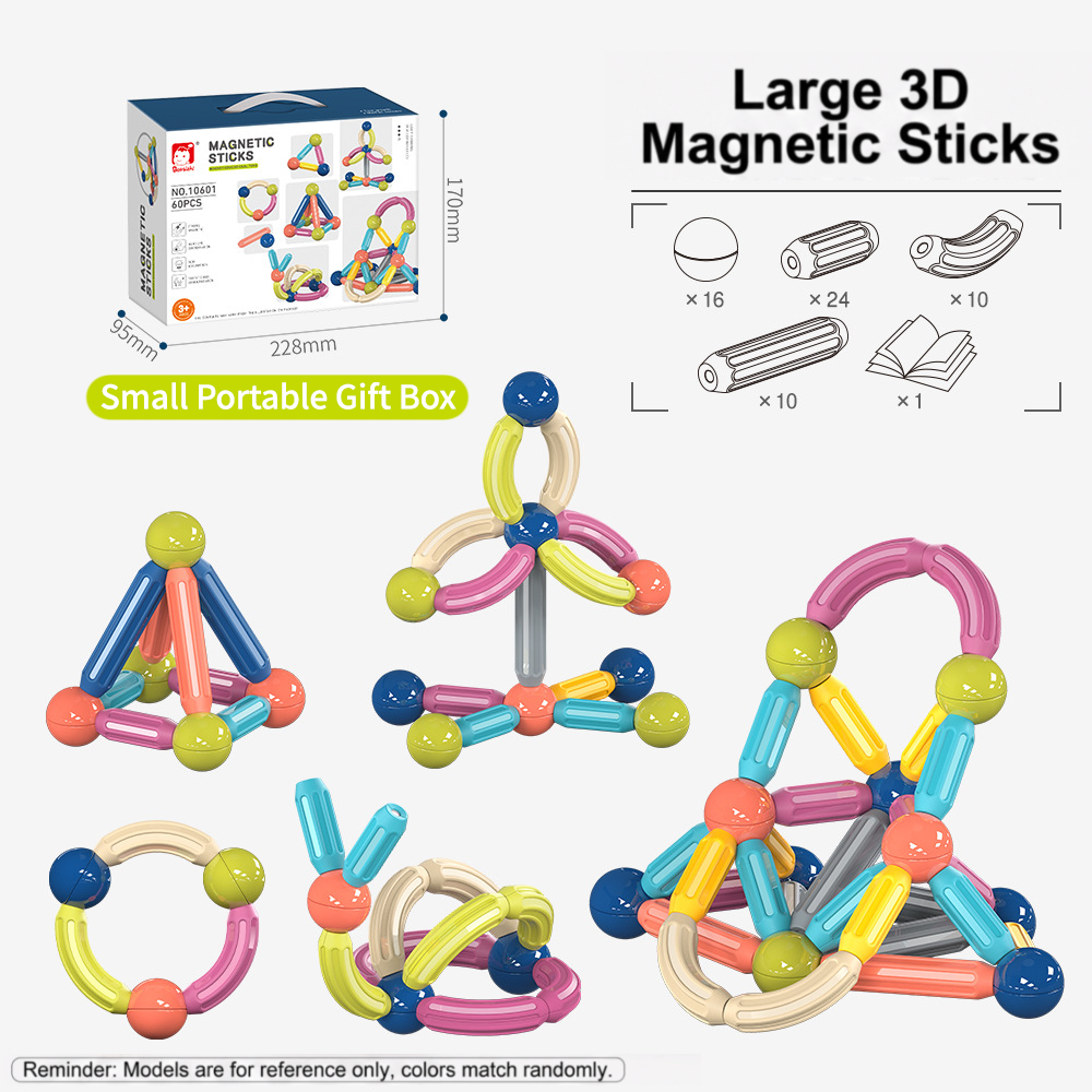 Magnetic Building Sticks and Balls Set for Kids Ages 3+ – Creative STEM Learning Toy for Spatial Thinking, Fine Motor Skills, and Early Education Gift with Storage Box (100PCS)
