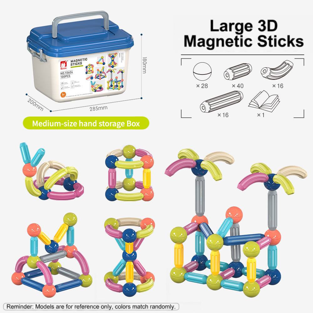 Magnetic Building Sticks and Balls Set for Kids Ages 3+ – Creative STEM Learning Toy for Spatial Thinking, Fine Motor Skills, and Early Education Gift with Storage Box (50PCS)