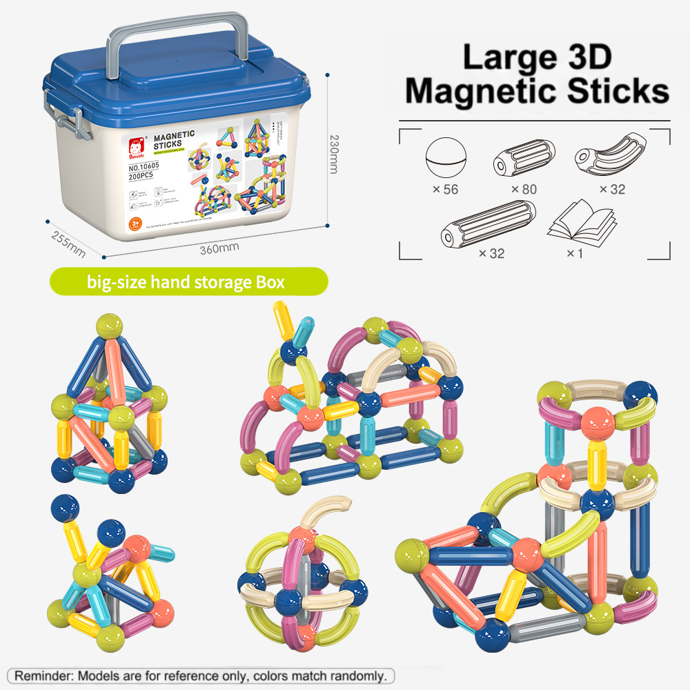 Magnetic Building Sticks and Balls Set for Kids Ages 3+ – Creative STEM Learning Toy for Spatial Thinking, Fine Motor Skills, and Early Education Gift with Storage Box (60PCS)