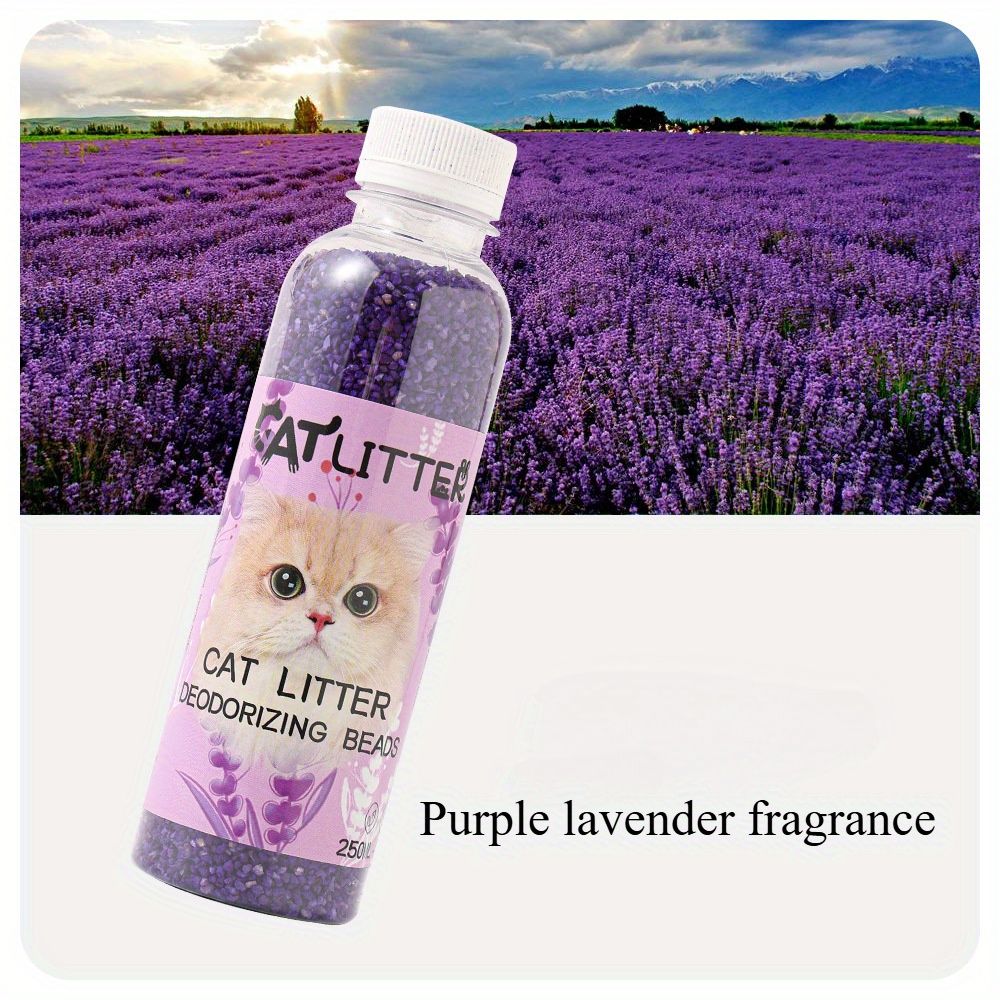 Premium Cat Litter Deodorizer Beads – Natural Odor Eliminator for Litter Box, Long-Lasting Scented Crystals with Lavender, Rose, Lemon, Green Apple & Jasmine, Pet-Safe Fragrance-Free Formula (Rose)