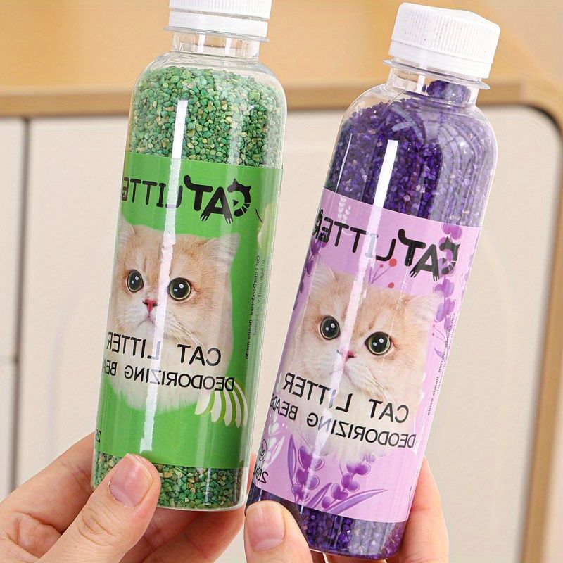 Premium Cat Litter Deodorizer Beads – Natural Odor Eliminator for Litter Box, Long-Lasting Scented Crystals with Lavender, Rose, Lemon, Green Apple & Jasmine, Pet-Safe Fragrance-Free Formula (Yellow)