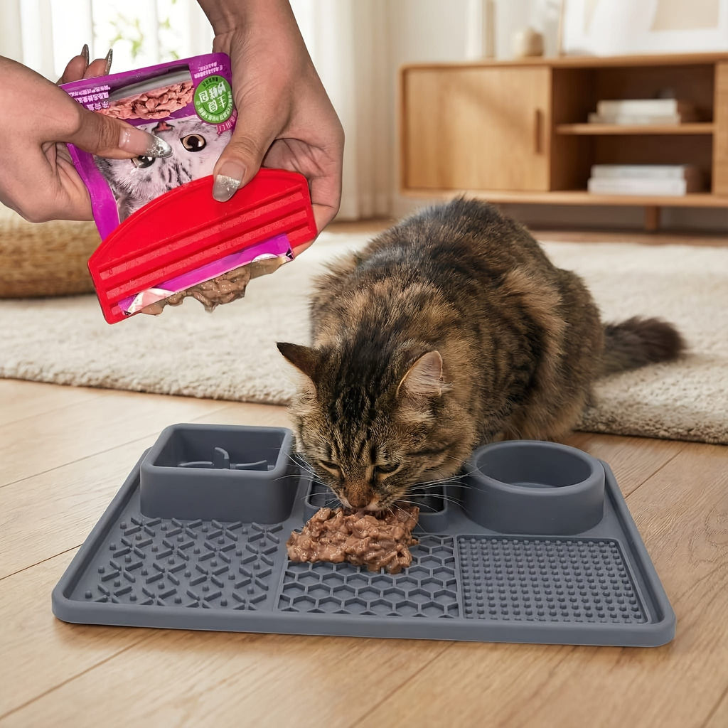 Pet Wet Food Pouch Scraper – Effortlessly squeeze every last bit of cat or dog wet food, paste, or puree from pouches without mess. Ideal for home feeding, this handy tool helps reduce waste and keeps hands clean during daily mealtime. (Grey)