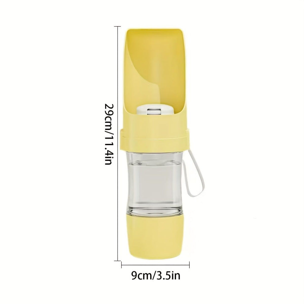 Portable Dog Water Bottle – Leak-Proof Pet Water Dispenser with Food Storage, Ideal for Outdoor Walks, Camping, and Travel (Green)
