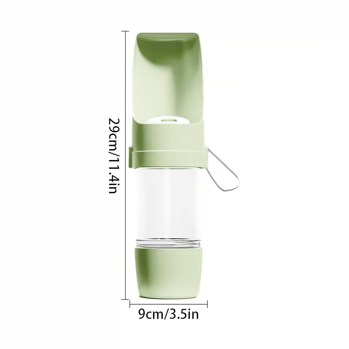 Portable Dog Water Bottle – Leak-Proof Pet Water Dispenser with Food Storage, Ideal for Outdoor Walks, Camping, and Travel (Grey)