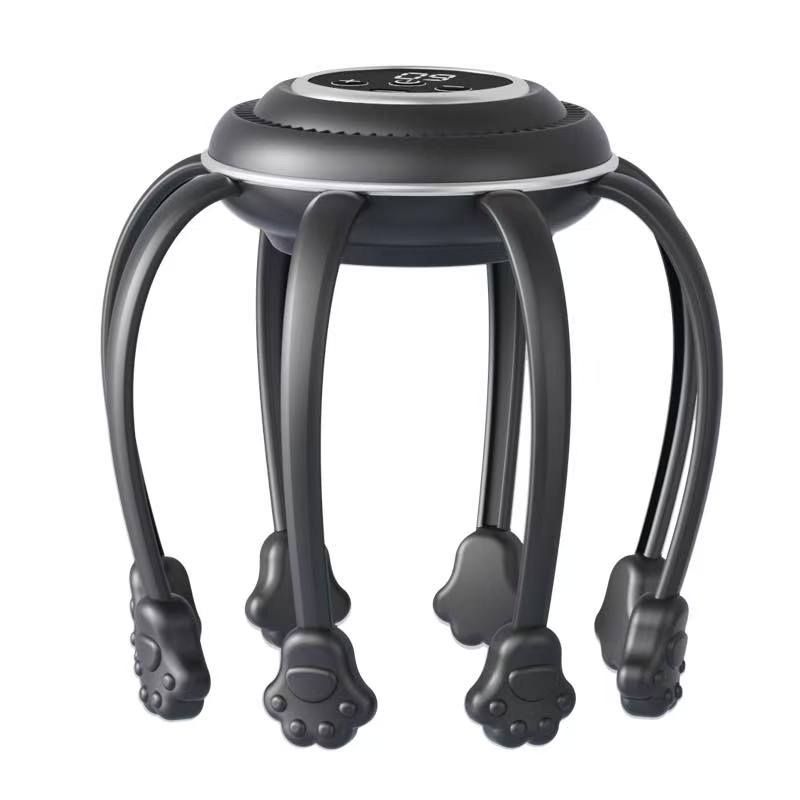 Wireless Octopus Head Massager USB Rechargeable Scalp Relaxation White