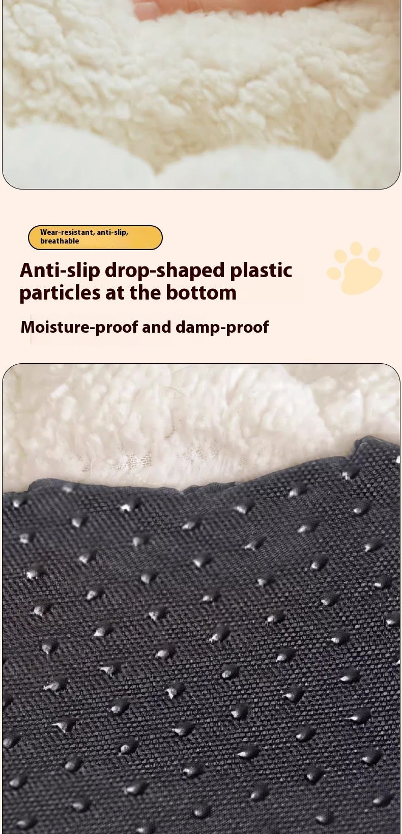 Pet Bed Cat Bed Dog Bed All-Season Bed Ultra-Soft Plush Large Pet Bed Round Pet - Gray - Size 40-15-15
