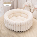 Pet Bed Cat Bed Dog Bed All-Season Bed Ultra-Soft Plush Large Pet Bed Round Pet - White - Size 40-15-15