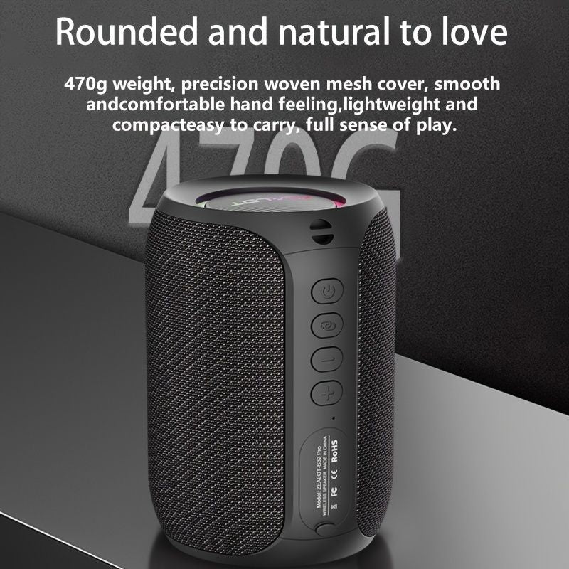 Portable Bluetooth Speaker Compact Speaker High-Quality Sound Long Battery Life - Camouflage - Size 90-93-128mm
