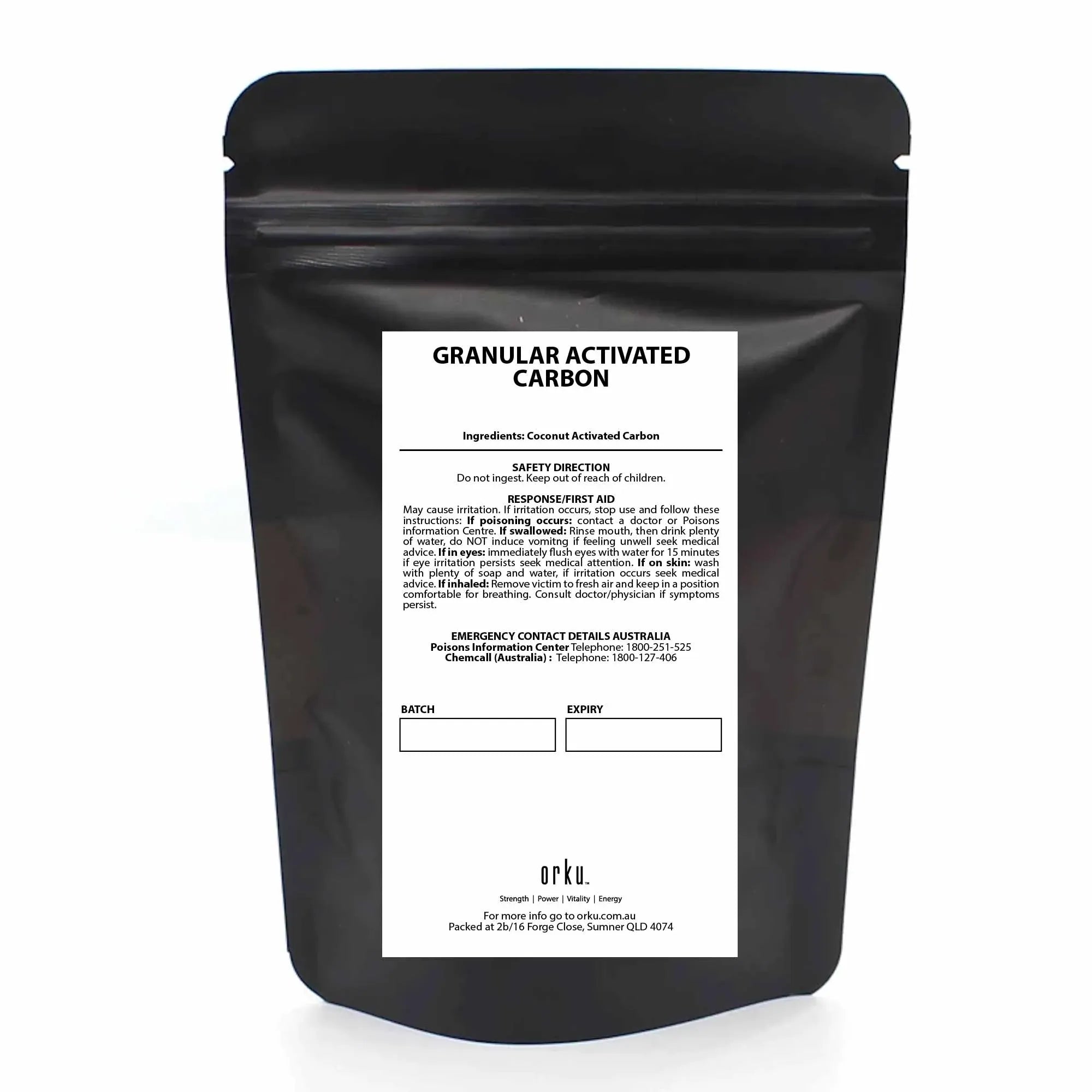 Orku Bulk 20Kg Granular Activated Carbon GAC Coconut Shell Charcoal Filtration