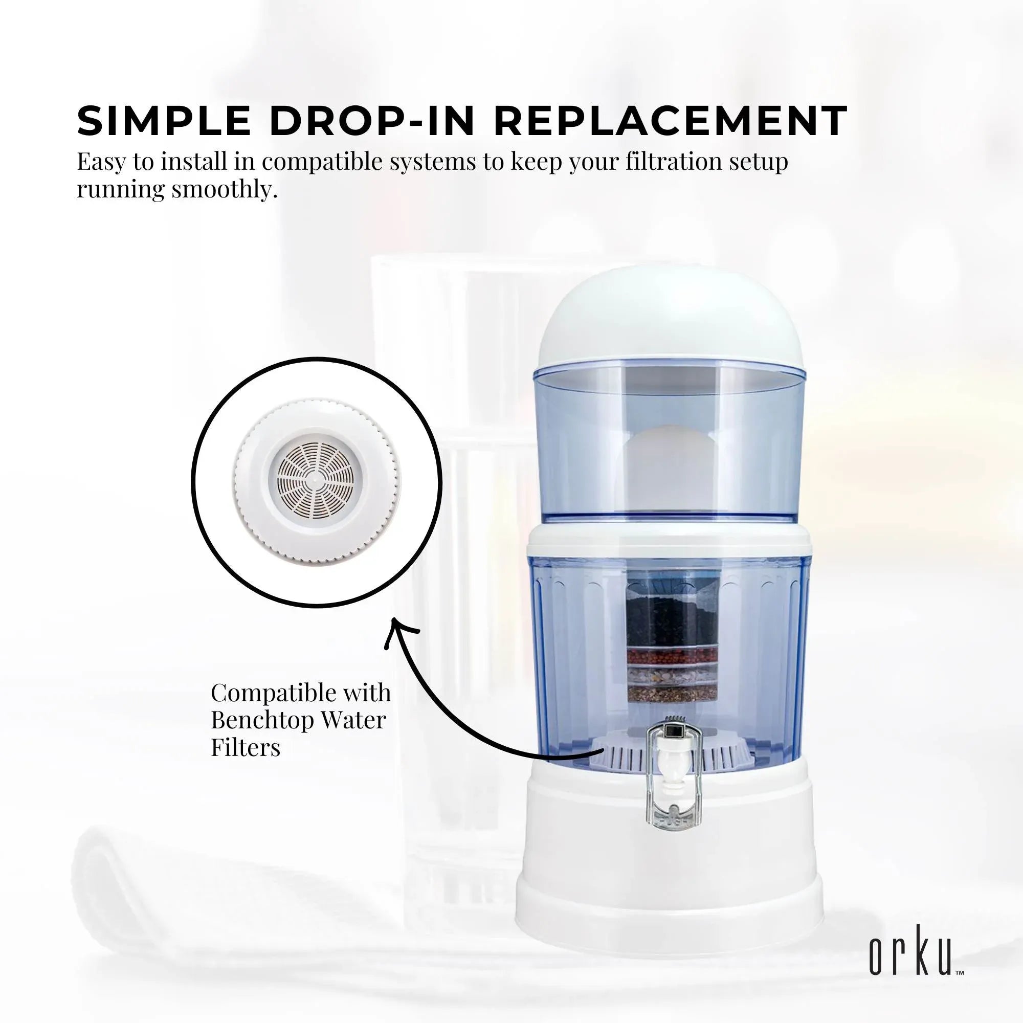1x Mineral Stone Disc Filter Replacement for 8 Stage 28L Benchtop - Large Pad