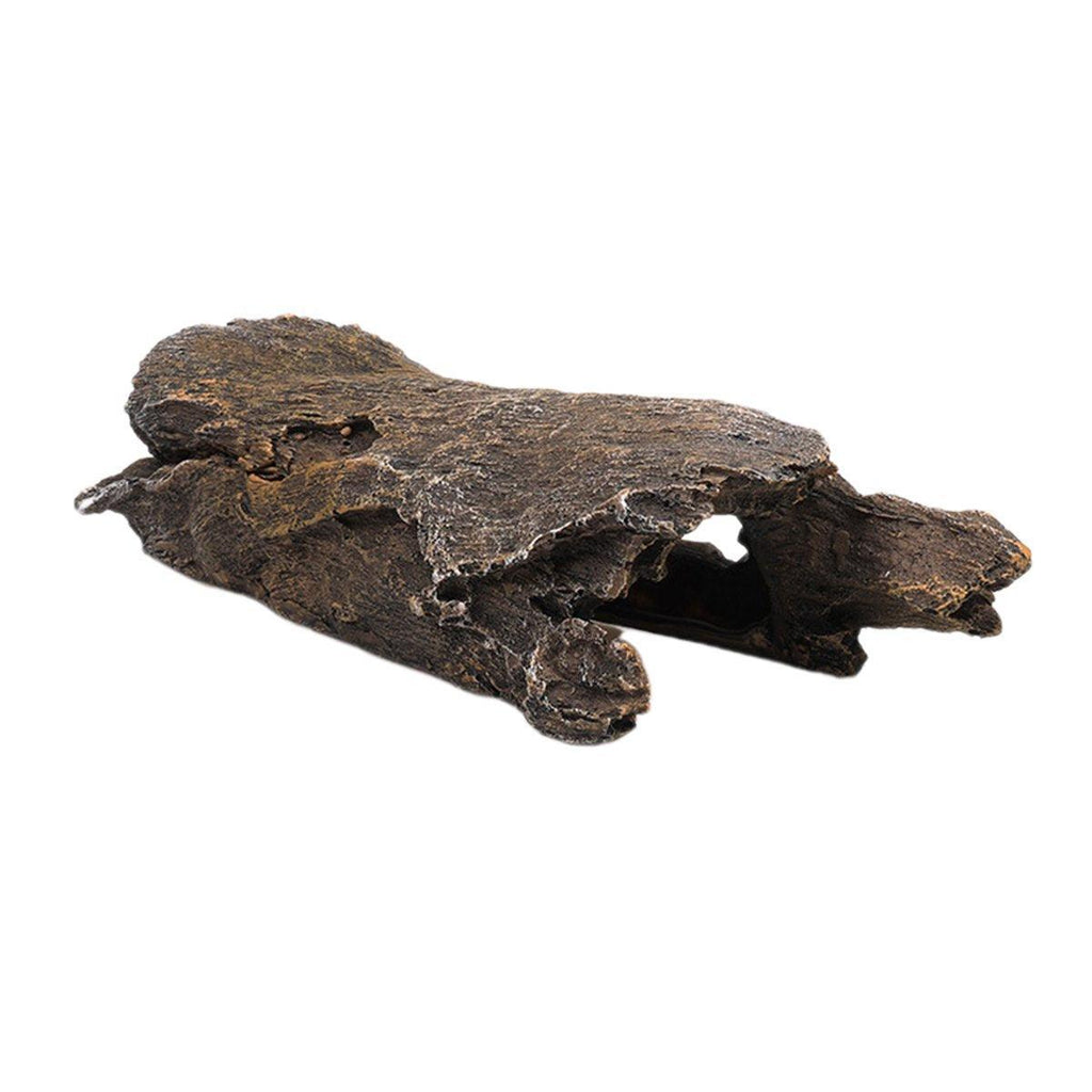 Tree Log Hide Ornament Trunk Tunnel Fish Reptile Tank Resin Aquarium Decoration - Small