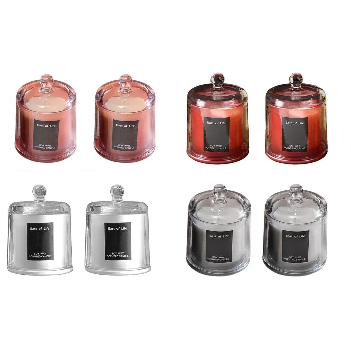 2Pcs Smokeless Glass Aromatherapy Candles Scented Gift Set for Relaxation - Freesia