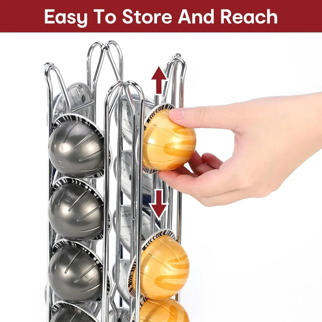 24 Coffee Capsule Holder Rack Storage Stand Pod Display Organizer Shelf Kitchen
