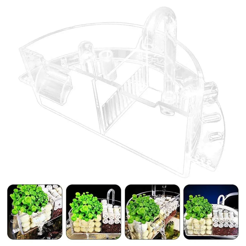 Round Fish Tank Filter Box Aquarium Trickle Box Small External Top Quiet Water Purification Three-in-One Filter - S