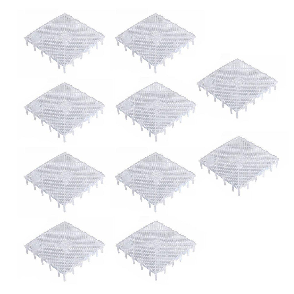 Fish Tank Aquarium Under Gravel Filter System Safe Filtration Plate Board Kit - Clear-10PCS