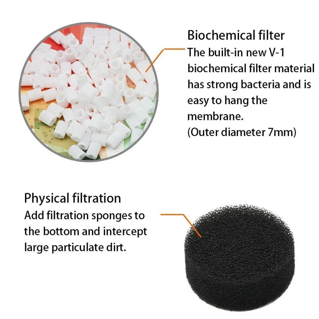 Fluidiz Bed Aquarium Fish Tank Internal Filter Oxygenation Pump for Clear Water - LH300