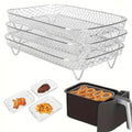 Air Fryer Grill Rack Multi Layer Removable Shelf Mesh Rack for Cooking BBQ - Rectangle