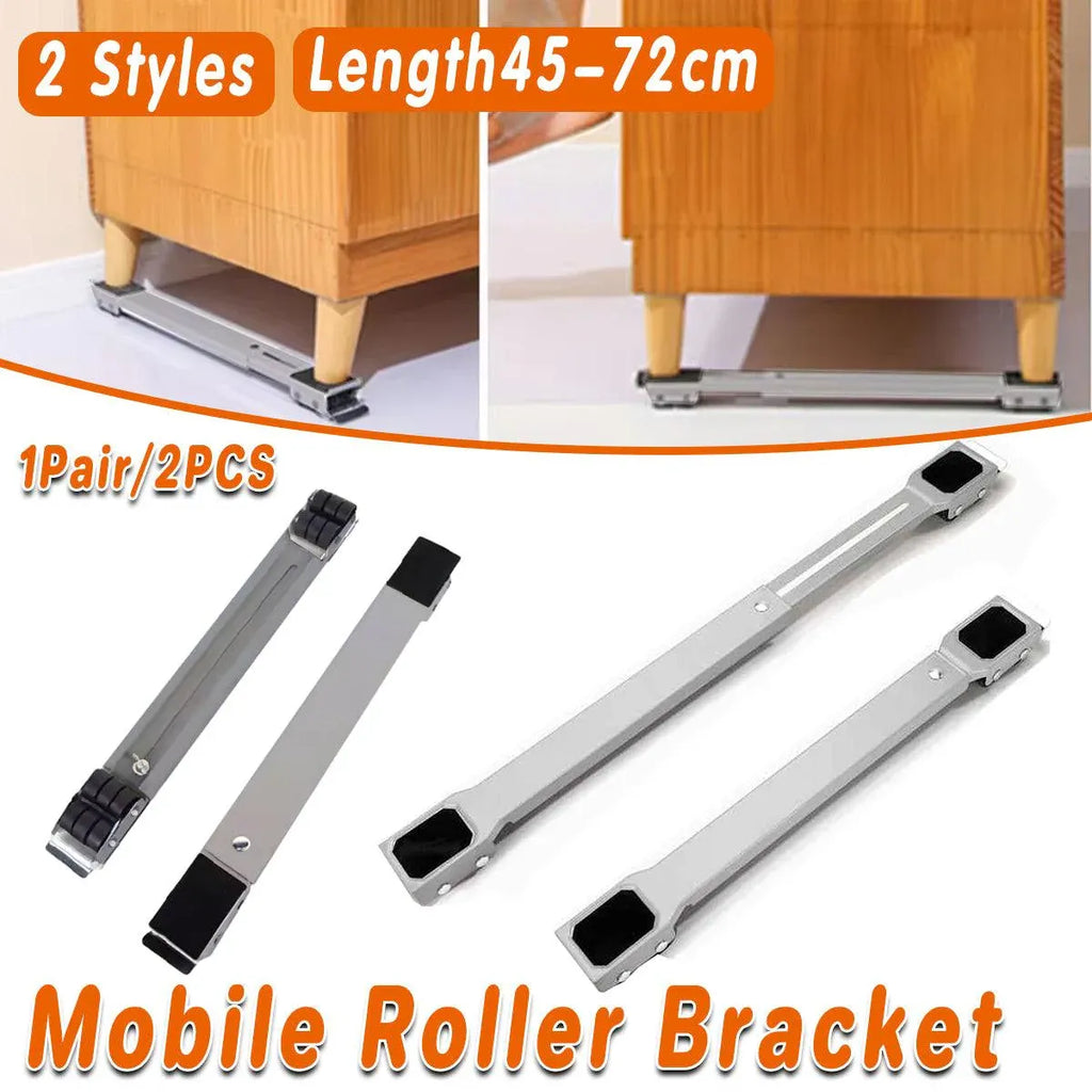 2pcs Adjustable Refrigerator Washing Machine Base Stand Movable Support Shelf - Grooved