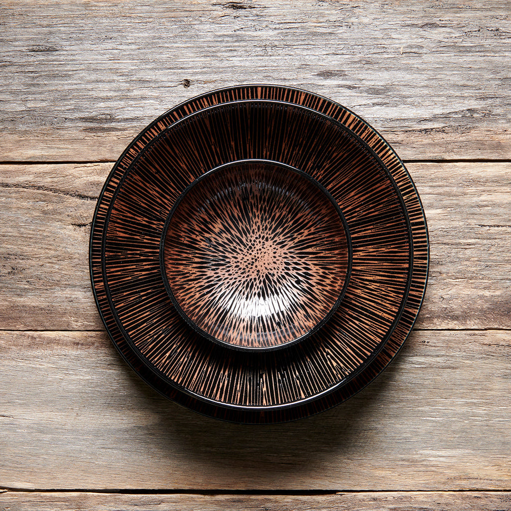 Ramen Bowl 24.5cm Bronze Converging Glaze