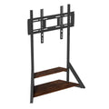 2 Tiers Black Shelves Heavy Duty Universal Tv Floor Stand For 32-75 Inches