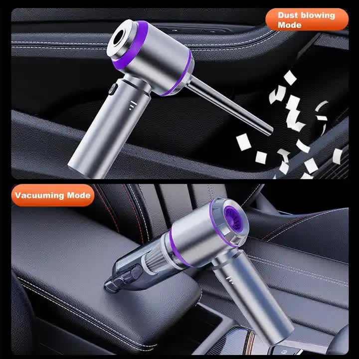 Silver Purple ST-6653Plus Cordless Handheld Vacuum Cleaner - 16000PA Suction, 2000mAh Battery, Type-C Rechargeable