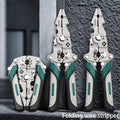 3PCS Professional 10-in-1 Folding Multi-functional Wire Stripper and Pliers - Heavy Duty Electrician's Tool for Stripping, Cutting, Crimping, and Splitting - Compact and Portable Design