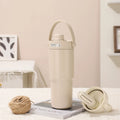 Light Coffee 30oz Ceramic-Lined Insulated Tumbler with Handle, 735ml Stainless Steel Travel Mug