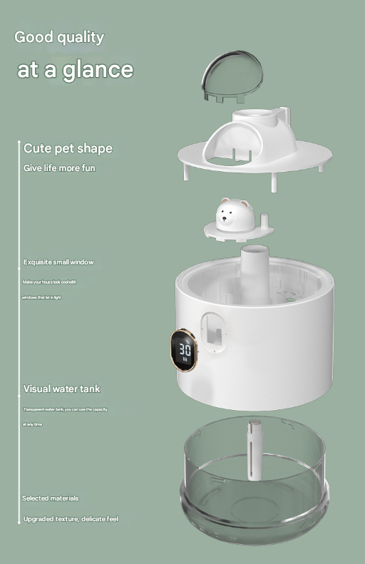 Pink Adorable Space Capsule Humidifier - Portable USB Cool Mist Maker with LED Display & Ambient Night Light