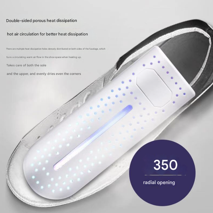 Pink Portable USB Shoe Dryer & Deodorizer - Constant Temperature Electric Boot Warmer with UV Sanitizer
