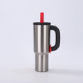 Natural Steel 40oz Macron Stainless Steel Insulated Tumbler with Handle and Straw - 14.8 x 10.5 x 28 cm Large Capacity Car-Friendly Travel Mug