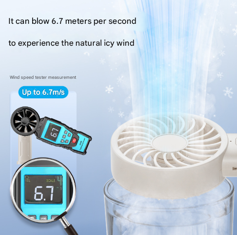 Black Mini Portable USB Rechargeable Fan - Quiet Cooling for Desk or Travel