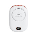 White Portable Bladeless Neck Fan with Waist Clip & Digital Display USB Rechargeable Mini Fan